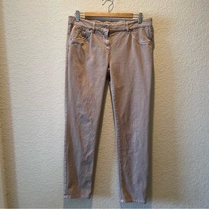 Brunello Cucinelli women beige “Skinny Fit” denim like pants, size 8